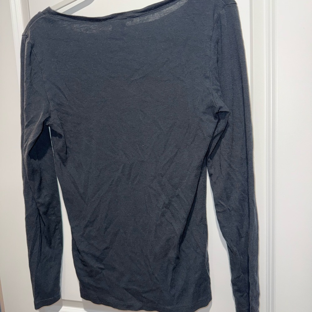 Ralph Lauren Y2K Womens black v neck Long Sleeve Top Size XL - Picture 4 of 8